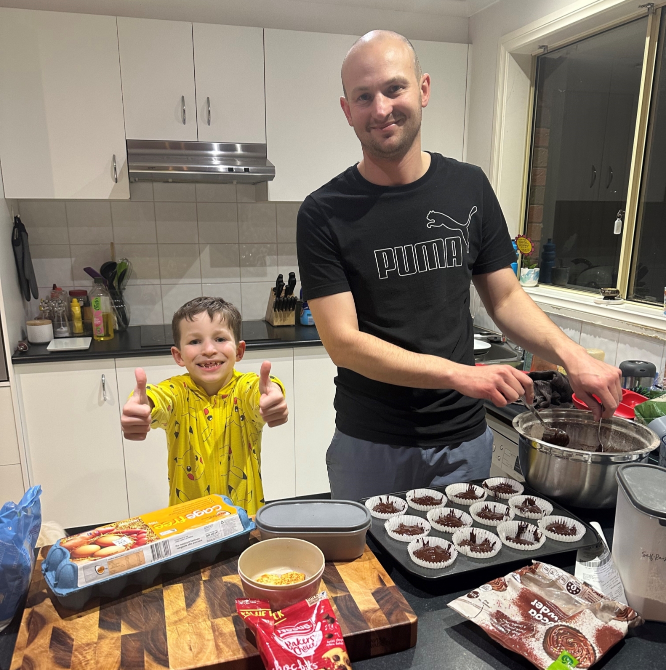 Trevean staff baking with child